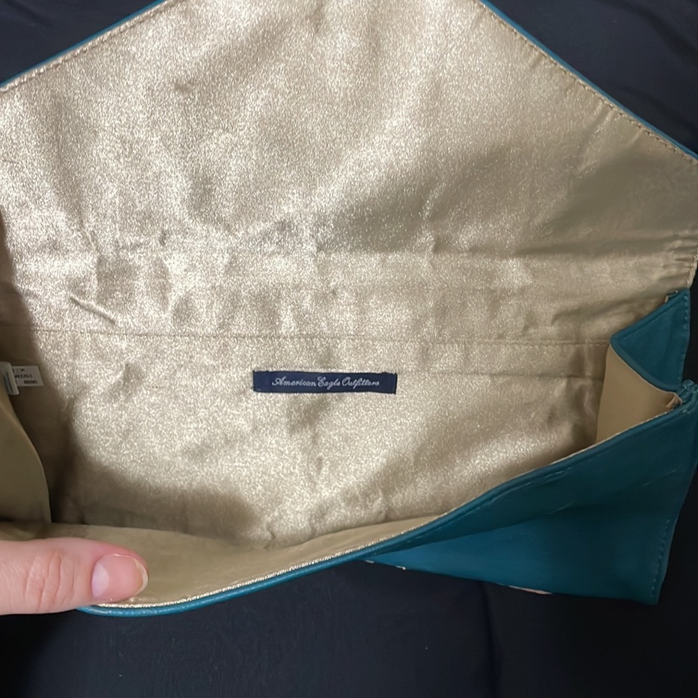 American Eagle Clutch, Teal, Good Used Condition, Some Wear - Picture 4 of 5